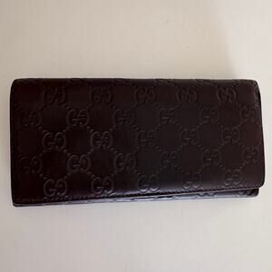 GUCCI Guccissima Continental Wallet in Brown Leather